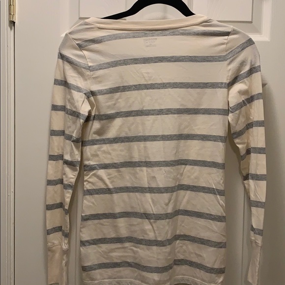 Cream and Gray Striped Longsleeve - Picture 4 of 4